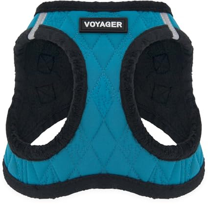 Voyager Step-In Plüsch-Hundegeschirr by Best Pet Supplies - Step-In-Westengeschirr für kleine und mittelgroße Hunde, Weicher Plüsch, Türkis, size S - Brust 37-40 cm