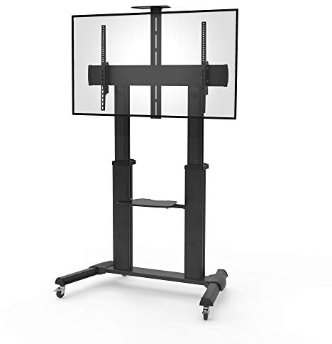 conecto LM-FS03G Pro TV Ständer Standfuß rollbar Universal für Monitor Fernseher LCD LED Plasma mobil mit Rollen höhenverstellbar schwenkbar drehbar 55-100 Zoll (152-254cm) VESA 200x200 1000x600 Alu