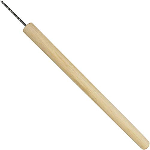 KAKURI Manual Hand Drill for Wood 1/8 Hole, Woodworking Awl Tool for Pilot Hole, Japanese Gimlet Tool KIRI, Japanese Steel Screw Blade (Straight), Made in Japan