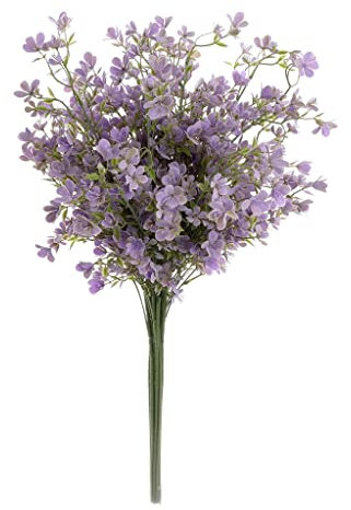 Grand Verde Kunstblumen, Vergissmeinnicht, lange Stiele für hohe Vasen, DIY, Basteln, Heimdekoration, Großpackung, 5 Stück (lila)