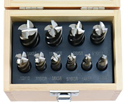 Shars 3/16 - 3/4 4 Flute HSS Uncoated Single End Center Cut End Mill Set 10PCS 404-5872 M