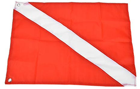 Diving Flag, Red & White Scuba Dive Diving Flag Diving Safety Flag Signal Marker for Diving Snorkeling Underwater Sport(60 * 70cm)