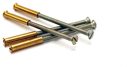 M3 Messing finish Verbindungsschrauben/Bolzen mit Hülsen/Stecker auf Buchse zur richtigen Befestigung/Befestigung des Türgriffs, Knauf oder Rosette (4 x M3 Messing Verbindungsschrauben)