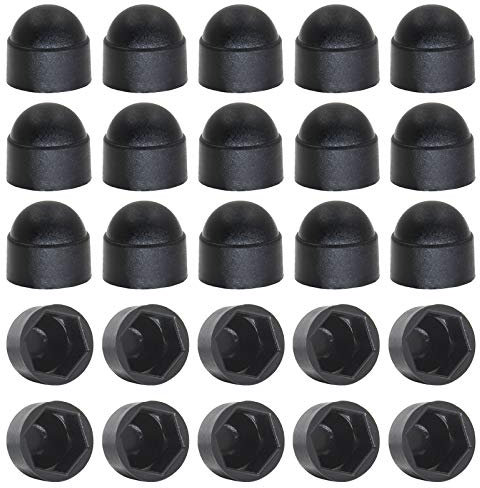 Zorfeter Lot de 25 cache-boulons à tête hexagonale en plastique - Capuchons de protection pour vis hexagonales - M8 (13 x 15,5 mm)