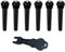Acoustic Guitar Plastic Bridge Pins Pegs-6pcs with 1pc Bridge Pin Puller Remover，Black
