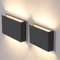 DAWALIGHT Aussenleuchte Wand 2er Set, IP65 Wasserdichte Wandleuchte 2x6W 3000K Warmweiße LED Außenlampe Dunkelgrau, Kunststoff