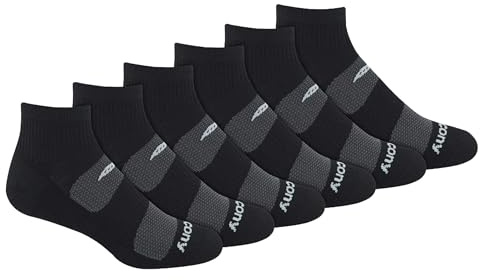 Saucony Men's Multi-Pack Mesh Ventilating Comfort Fit Performance Quarter Socks (6 & 12)