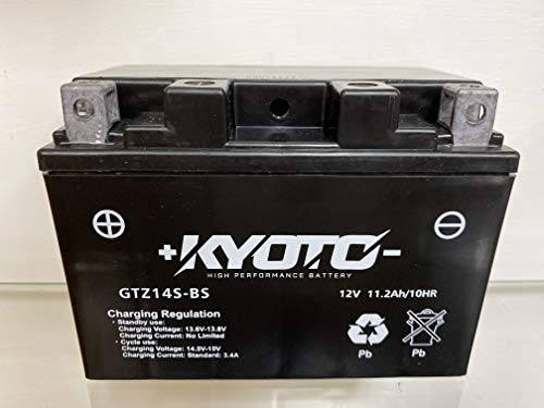 Batteria moto Kyoto GTZ14S SLA (YTZ14S) compatibile con Yamaha XJR 1300 2007-2010 - Pronta all'uso 12V 11,2 Ah 150 x 87 x 110 mm