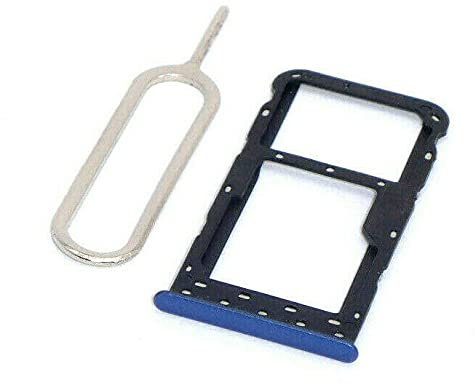 Handywest Kompatibel für Huawei P Smart FIG-LA1 FIG-LX1 FIG-LX2 FIG-LX3 SIM Karte Karten Halter Halterung SIM Card Holder Tray Slot Nano Schlitten einschubfach inkl Nadel Öffner Blau