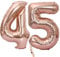 Luftballons Zahl 45 rosegold Nummer 45 Luftballon 45 Rosegold Folienballon 45. Geburtstag deko frauen, 32 Zoll Große Ballon Zahl 45 Riese Heliumfolie 45 jahre Geburtstag deko frau damen