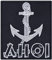 AHOI Anker Segel Aufnäher Marine Aufbügler Patch Yacht Bügelbilder Sticker Captain Geschenk Applikation zum annähen/aufbügeln für Polo/Segel - 70x80mm