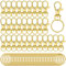 60 Stück Schlüsselanhänger Clip Haken Drehverschlüsse Lanyard Karabinerhaken mit geteilten Schlüsselringen (Golden)