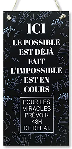 CARISPIBET Ici le possible est déjà fait | enseignes décoratives décoration inspirant enseignes pour la maison 30 x 15 cm