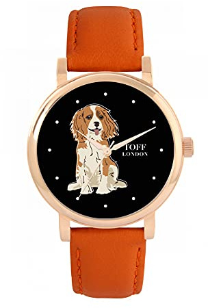 Toff London Cavlier King Charles Hundeuhr Damen 38mm Gehäuse 3atm wasserdichtes Quarzwerk Luxus modisch