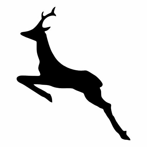 AMA SHOP Vorgestanzter Aufkleber Reh Farbe Schwarz aus PVC für Glas-Aufkleber Wandtattoo Auto Motorrad Helm Wohnmobil Boot