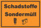 Schadstoffe Sondermüll Mülltrennung Aufkleber Text Symbol Lack Tinte waagerecht A6 (105x148mm)