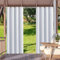 HUAXIQUE Outdoor Vorhang Wasserdicht Wetterfest Blickdicht 380X214cm Weiß Verdunklungs Vorhänge mit Ösen Sichtschutz Sonnenschutz Outdoor Gardine für Balkon Terrasse Pergola Gartenlaube Veranda
