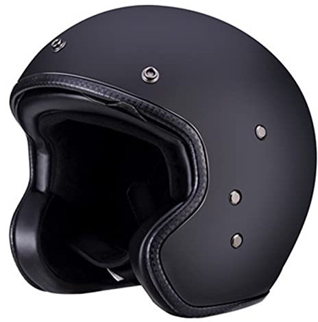 Casco Jet metà Uomini Donne, retrò Casco Mezzo Certificazione DOT/ECE, Mezzo Casco Scodella, Aperto Faccia Casco del Motociclo, Aperto Caschi da Moto Classico Nero (Size : M=57-58cm)