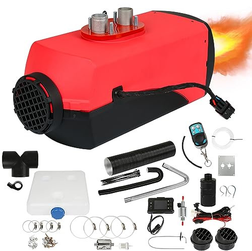Ikodm Calentador de Aire Diesel 12 V 8 kW, Calefacción Estacionaria Diesel, calentador de aire diésel con mando a distancia, pantalla LCD, silenciador, para camión, caravana, barcos, coche