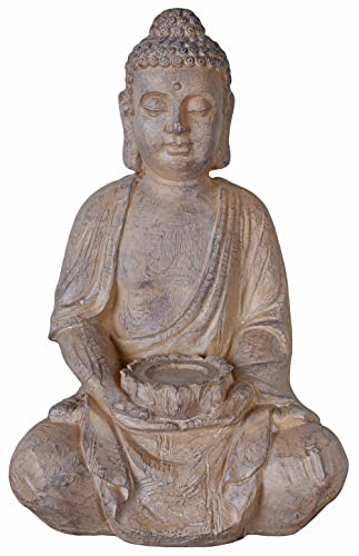 Buddha Figur mit Lotus Schale Feng Shui Skulptur Yoga Meditation Statue 52cm cw627 Palazzo Exklusiv