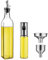 Kestbon Olivenölspenderflasche für Küche 17oz und 100ml Ölsprüher für Kochset, Schwerkraft Öl und Essig Spender Set, Ölsprühflasche für Luftfritteuse, Grill, Salat (Edelstahl + Glas)