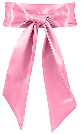 JasGood Robe pour femme avec ceinture de mariée, ceinture en satin pour fêtes, occasions spéciales, 9,6 cm de large, taille unique pour tous, K-pêche rose, Taille Unique