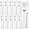 HaWare Steakbesteck Set, 24-teilig Tafelmesser und Tafelgabeln für 12 Personen, Edelstahl Messer und Gabeln Besteck Set, Steakmessr Set für Steak/Pizza, Spülmaschinenfest - Eleganter Griff
