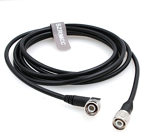 SZRMCC GPS Antennenkabel TNC auf TNC Rechtwinklige Stecker Verlängerungskabel RG223 50 Ohm Koaxialkabel mit Geringem Verlust Abgeschirmtes Kabel Schwarz (5m)