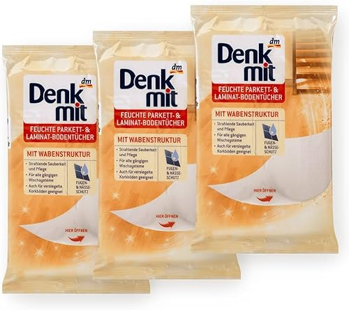 denk-mit Lot de 15 lingettes humides pour parquet et stratifié (lot de 3)