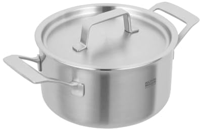 KUHN RIKON Culinary Fiveply - Cacerola de 18 cm y 2,5 L, apta para horno, con tapa de acero inoxidable, apta para lavavajillas
