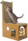 Hjumarayan Rascador para Gatos Carton, Rascador Carton para Gatos Rascador Multifuncional Gato Carton Tunel para Gatos + Casa Gato + Cat Scratcher para Gatos de hasta 4 kg, Madera Clara