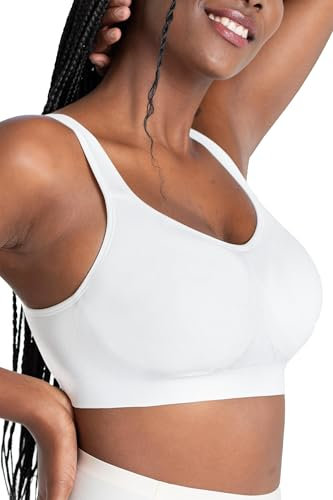 SHAPERMINT Bras for Women Wirefree - Wireless Bra, Everyday Bras White