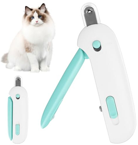 Byffoer Cat Claw Cutter, Claw Pliers for Dogs and Cats, Scissors for Pet Nails, Cat Nail Clippers with Adjustable Bezel, Claw Scissors Cats with Nail File and Protection