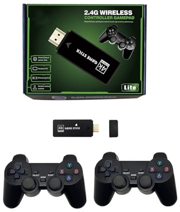 KINMRIS Console de Jeux vidéo avec Double contrôleur sans Fil 2.4G, 4K, 30000 Jeux, 64 go, Jeu rétro, Cadeau de noël