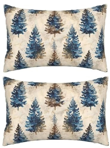 Outdoor Kissen Herbst Kissenbezug 40 x 80,Outdoorkissen Wasserdicht Kissenhüllen 2er Set Kissenbezüge Blatt Muster Deko Kissen,Sofakissen Leinen Lounge Kissen für Outdoor Garten Balkon Terrasse J359