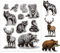 GLOBLELAND Waldtiere Stempel 7.09x8.66Inch Wolf Tiger Bär Hirsch EVA Stempel Prägestempel Siegelstempel Für DIY Scrapbooking Und Kartenherstellung Papierbasteldekor