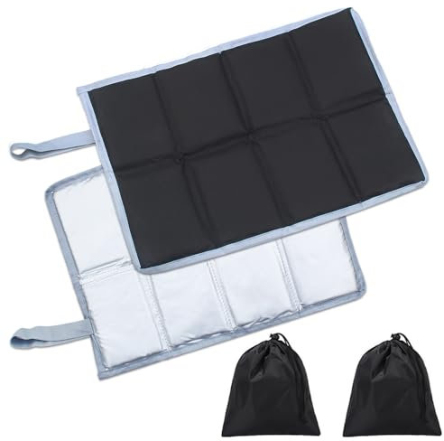 2er Pack Outdoor Sitzkissen Wetterfest,Sitzkissen Wasserdicht,Sitzkissen Zum Mitnehmen,Sitzkissen für Unterwegs,Sitzkissen klappbar,Thermokissen Outdoor Faltbar it 2 Aufbewahrungstasche-38 x 28cm