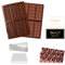 RYAN 2 Pièces Moule tablette Chocolat Moule Tablette 6 Cavités Livré avec 200 Sachets 204 Autocollants et 1 Pinceau Anti-Adhésifs en Silicone pour Faire du Chocolat Fondant Gelée