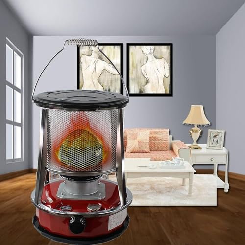 BomDog Tent Oil Heaters for Kerosene Heating Indoor Without Electricity Kerosene Stove Emergency Kerosene Heater,Adjustable Firepower/4.6L/Red
