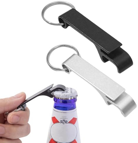Apribottiglie, 2 apribottiglie per birra, apribottiglie, portachiavi multifunzionale, per feste, festival, riunioni