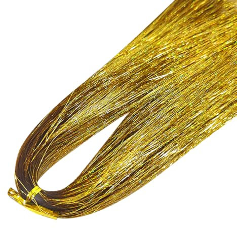 3000 Stränge, 47 cm, Weihnachtsbaum-Folie, Lametta-Ornamente, Feiertage, Lametta-Stränge, Glitzer, Eiszapfen, Girlande, Eiszapfen, Eiszapfen, Dekoration, goldfarben