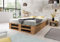 Lermowood Palettenbett M2 aus Holz 200 x 200 cm Eiche mit Lattenrost und 2 Bettkästen Holzbett 30cm Stabiles Seniorenbett Kinderbett Jugendbett Gästebett erhöhtes Bettgestell Futonbett Komforthöhe