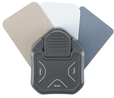 Vaessen Creative 2137-005 3-in-1 Eckenstanzer von 4/7 / 10 mm-Eckenabrunder Dunkel Grau (Graphite) und Stanzer für Fotoecken, Papier Basteln, Karton und Karten