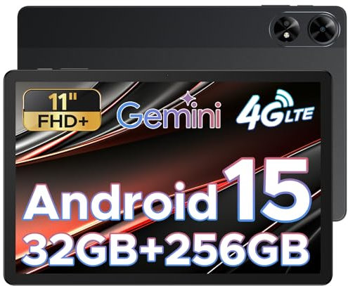 DOOGEE Tab G6+ 2025 – Neuestes Android 15 AI Tablet 11 Zoll, FHD+, Tablet mit SIM Card Slot, 32 GB RAM + 256 GB ROM/2 TB, 8000mAh, Octa-Core T7280, 4G LTE, Widevine L1, Bluetooth 5.0, GPS