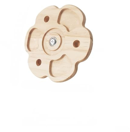 OMEM Chinchilla-Drehteller, drehbares Spielzeug, um Langeweile zu lindern, Zähneknirschen, nagendes Spielzeug, Kaninchen, Schneeflocke, Holzspäne (Blume)