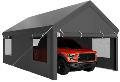 VNSMM Carports Carport, Long 5m*width 4m*height 3m，Heavy Duty Carport Canopy, Car Canopy Car awning