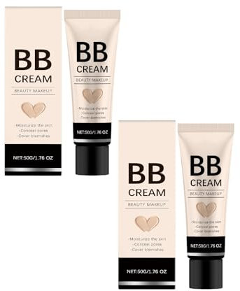 Getönte Tagescreme, Feuchtigkeitsspendender Concealer Cream Mit Hyaluron Und Aloe Vera Abdeckcreme Gegen Hautunreinheiten Für trockene Haut Natürlicher Glow 30ml (2PCS, 50G)
