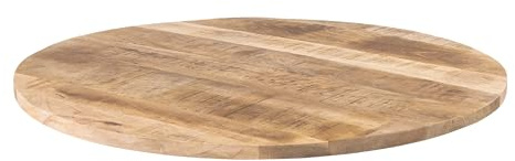 SAM Runde Holzplatte Emilio 90x90 cm Mango Rough gerade Kante | Akazienholz massiv, pflegeleichte DIY-Tischplatte, geeignet für Esstische
