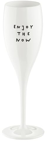 Koziol Glas mit Spruch CHEERS No. 1, bruchsicheres und stoßfestes Sektglas, aus thermoplastischem Material, isoliert 4x besser als Glas, 100 ml, 1 Stück