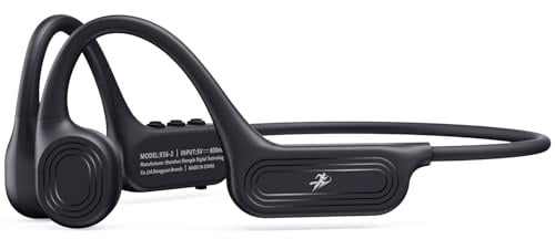 Guudsoud Bone Conduction Headphones,Bluetooth 6.1 Wireless Sports Open Ear Headphones,IP56 Waterproof Earphones with Mic for Running Cycling Gym Workouts
